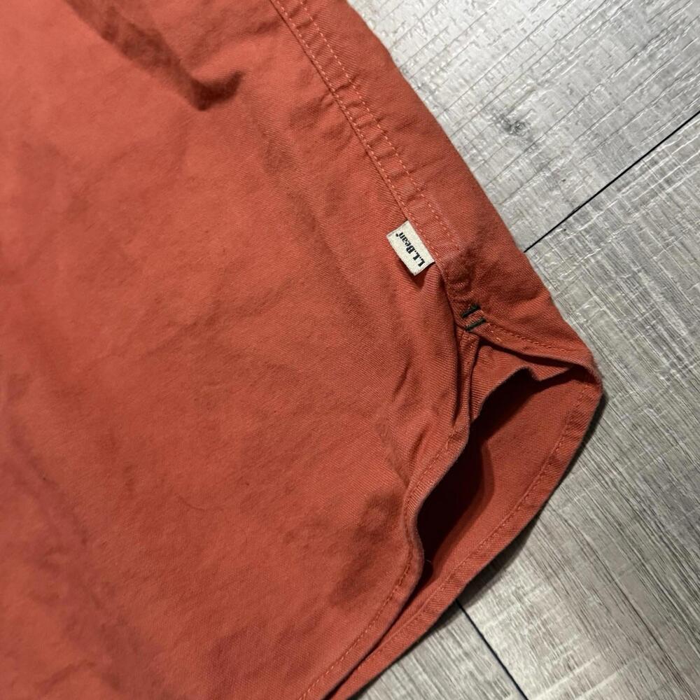 L.L. Bean BeanFlex Twill Shirt  Orange Button-Up Short Sleeve Casual Men’s XXXL - Picture 5 of 9
